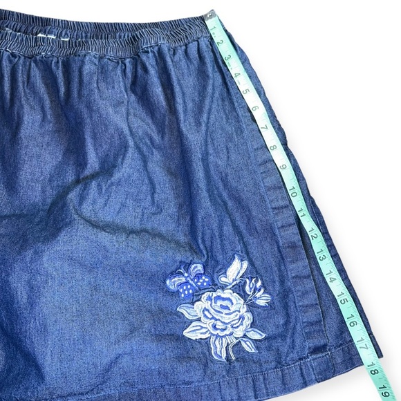 90’s Cotton Denim Jean Look Skort short skirt elasticbutterfly size 16 XL - Picture 4 of 8